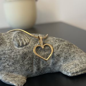 Hjerte halskæde - Grønlandsk guld m/14 kt guldkæde